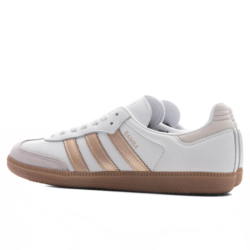Womens Samba OG Footwear White Wonder Gold Metallic Grey One