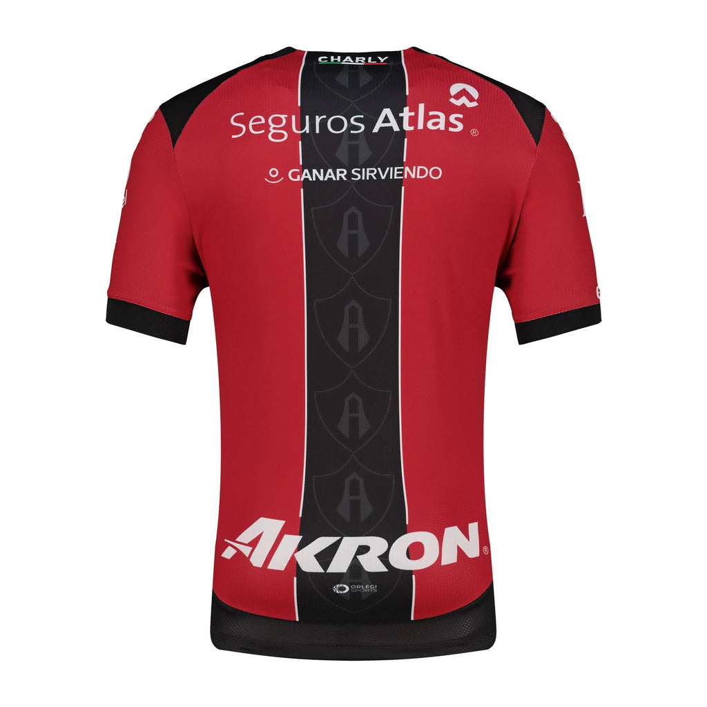 Charly Mens Atlas Home Soccer Jersey 2025 Red Black