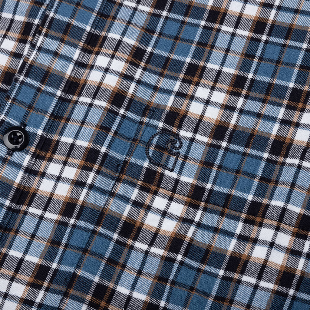 Yuma L S Shirt Yuma Check Storm Blue