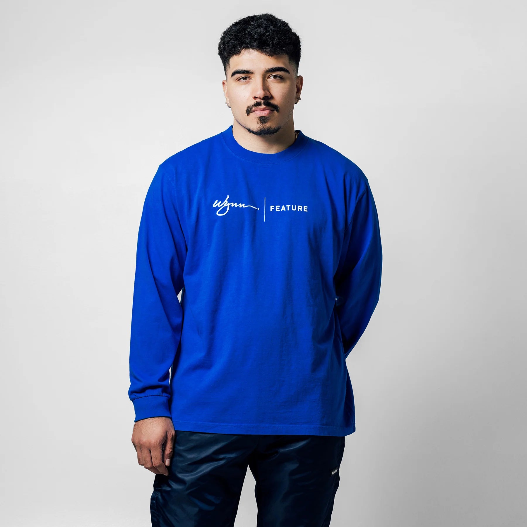 Feature x Wynn Logo Lock Up L S Tee Dazzling Blue