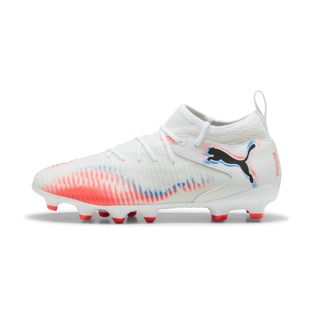 PUMA Future 8 Match FG AG Firm Multi Ground Kids Soccer Cleats White Black