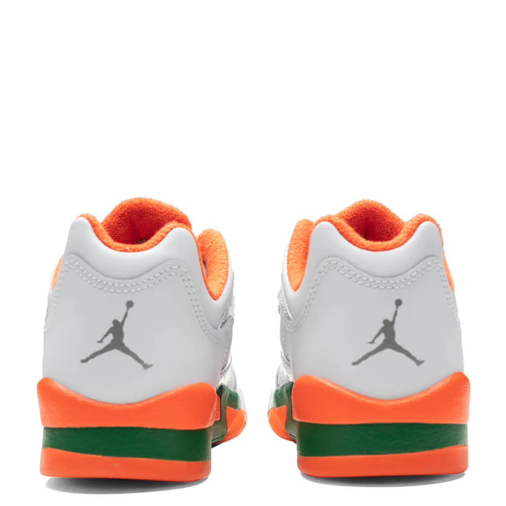 Air Jordan 5 Retro Low GS Football Grey Brilliant Orange Pine Green