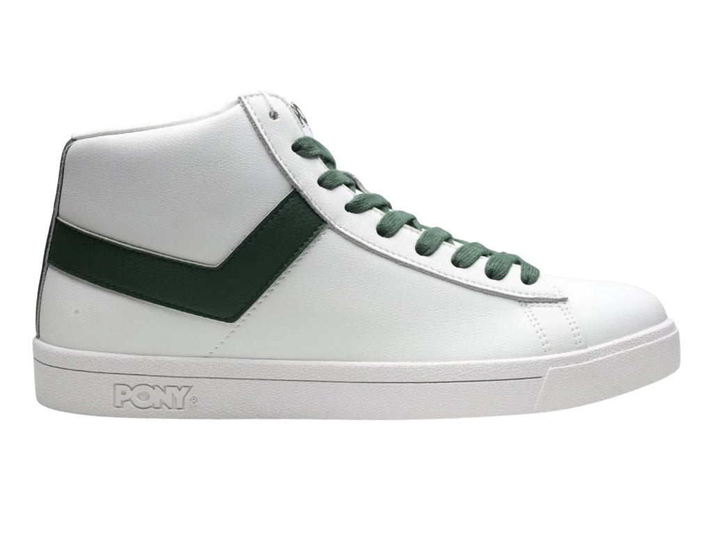 Tenis PONY Top Start HI Blanco y Verde Esmeralda para Hombre
