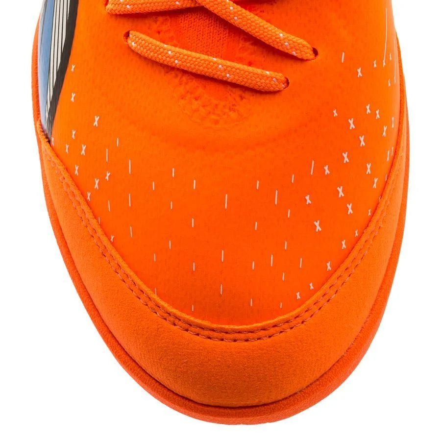 PUMA Ultra Ultimate Court Indoor Soccer Shoes Ultra Orange White Blue Glimmer