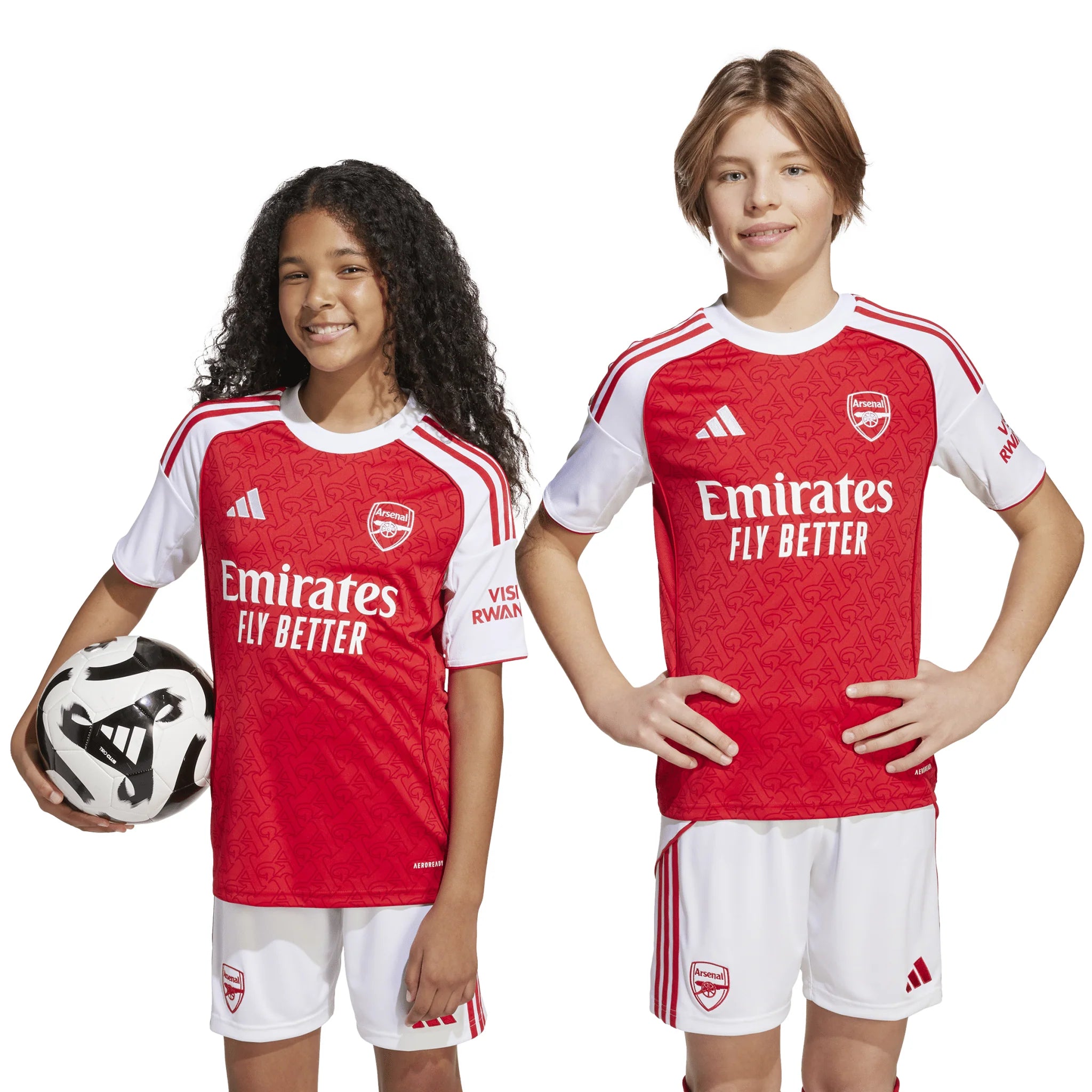 adidas Youth Arsenal Home Jersey 25 26 Scarlet White