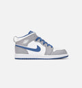 Air Jordan 1 Retro Mid True Blue Preschool Lifestyle Shoe Blue Grey
