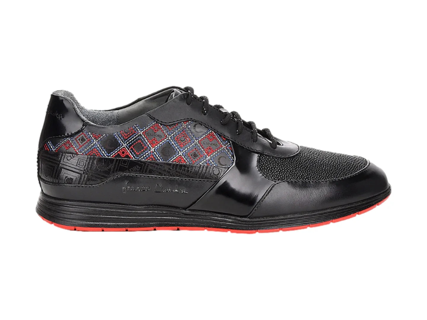 Zapatos Cuadra de Mantarraya Negro para Hombre