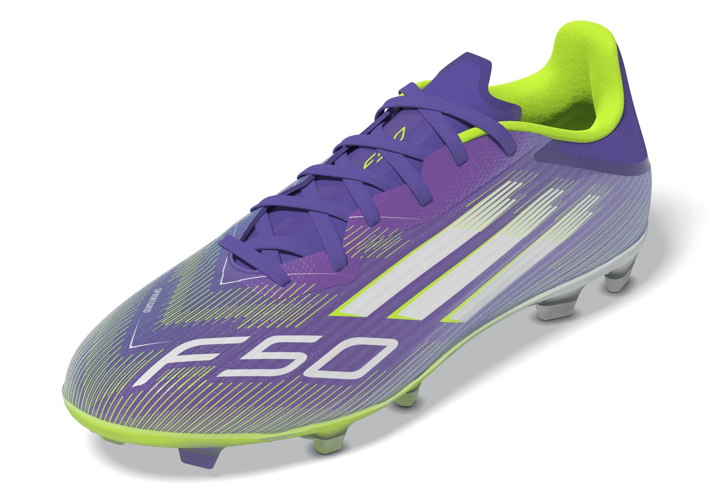 adidas F50 League Firm Multi Ground Soccer Cleats Purple White Lemon