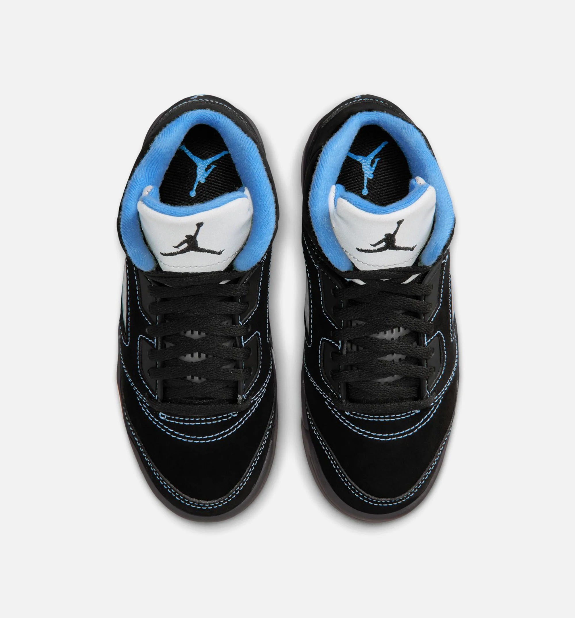 Air Jordan 5 Retro Black Carolina Preschool Lifestyle Shoe Black University Blue White Free Shipping