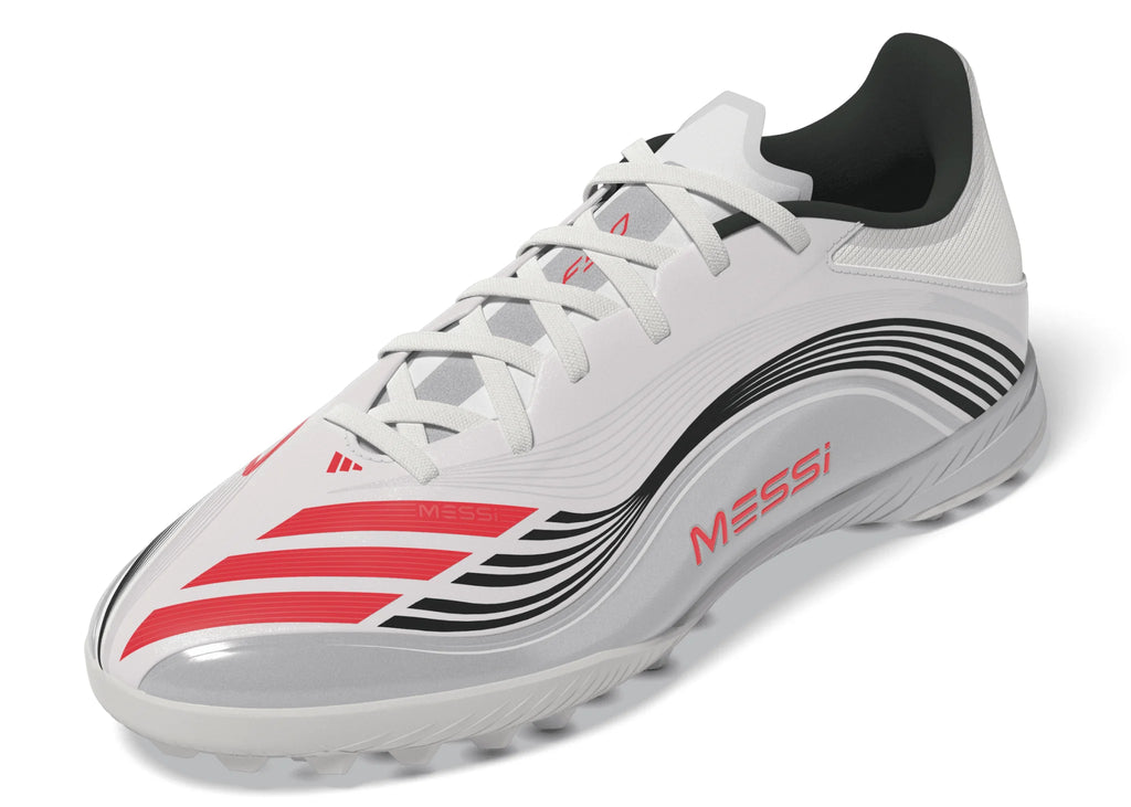 adidas F50 Messi League Turf Soccer Cleats White Red Silver