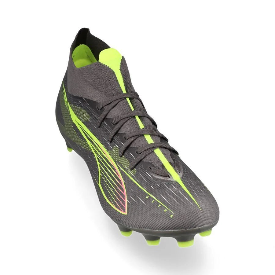 PUMA 5 Match FG AG Womens Firm Multi Ground Soccer Cleats Matte Aged Silver Yellow Alert Aged Silver