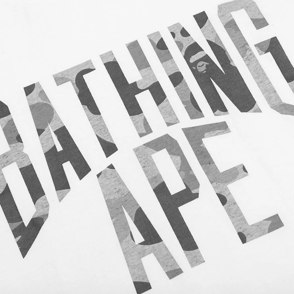 Heather Gray Camo Bathing Ape Tee White