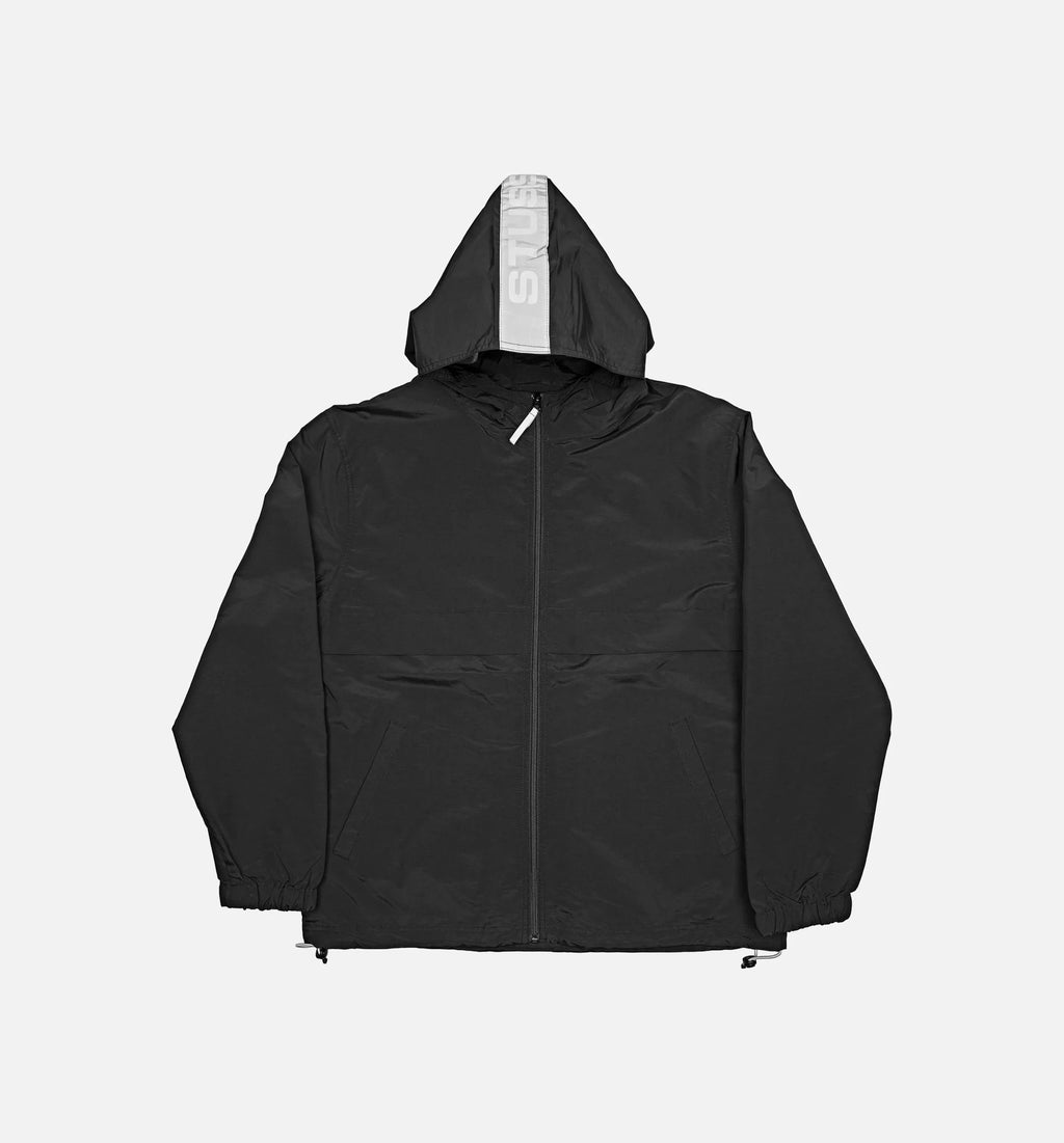 Light Nylon Full Zip Mens Jacket Black
