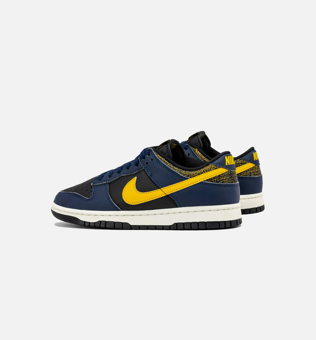 Dunk Low Midnight Navy and Tour Yellow Mens Lifestyle Shoe Black Midnight Navy Sail Tour Yellow Free Shipping
