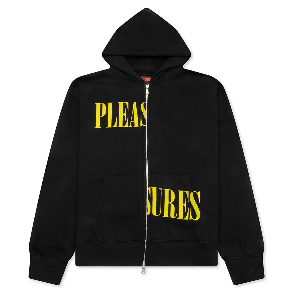 Split Zip Hoodie Black