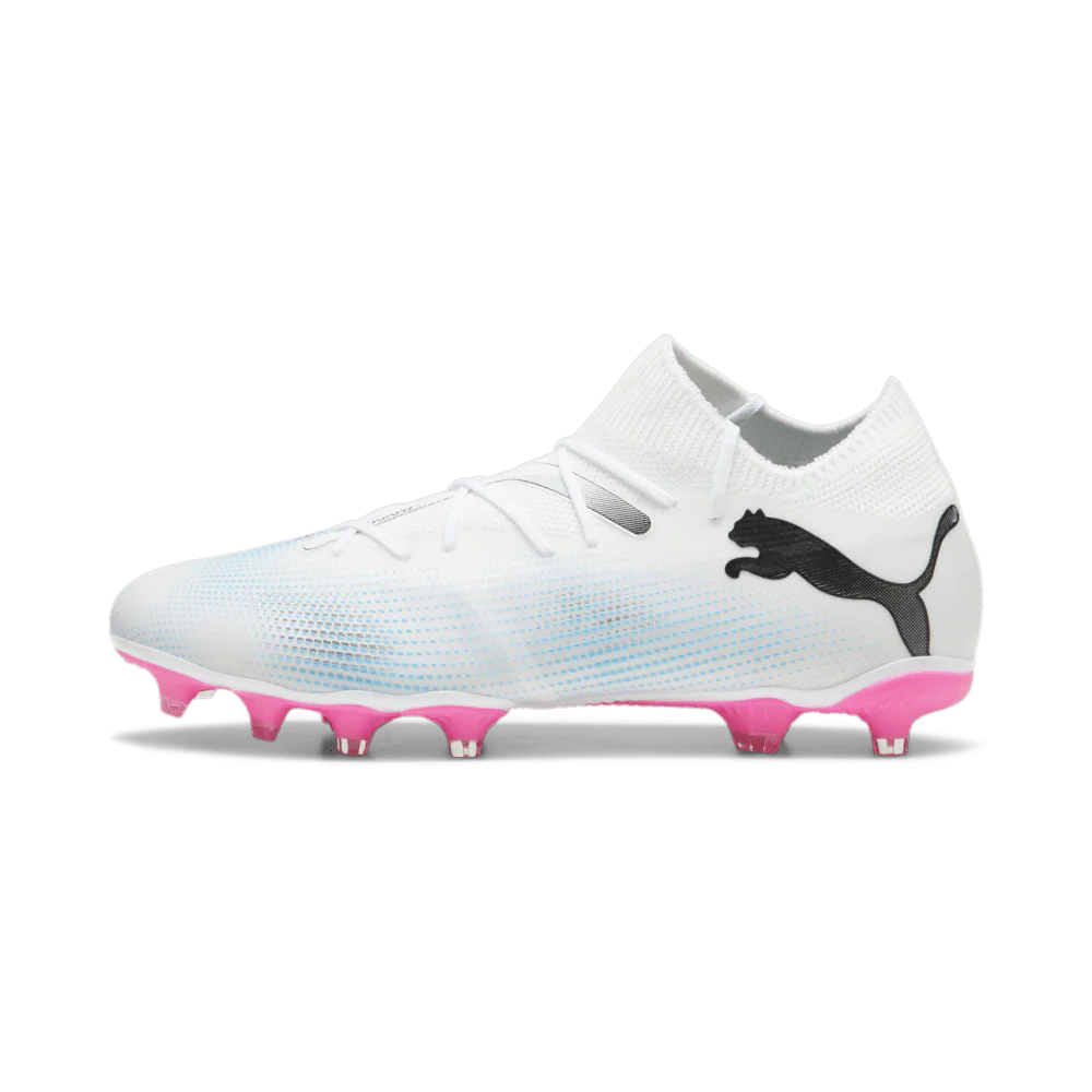 PUMA Future 7 Match FG AG Multi Ground Soccer Cleats White Black Poison Pink