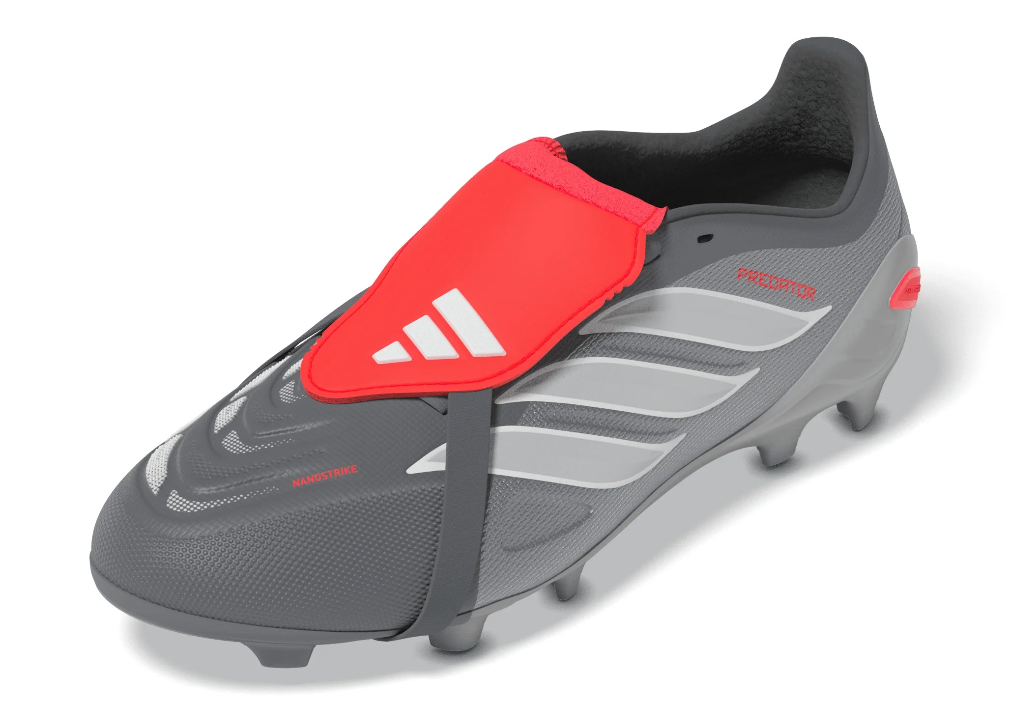 adidas Predator League Fold Over Tongue FG Youth Soccer Cleats Grey Red