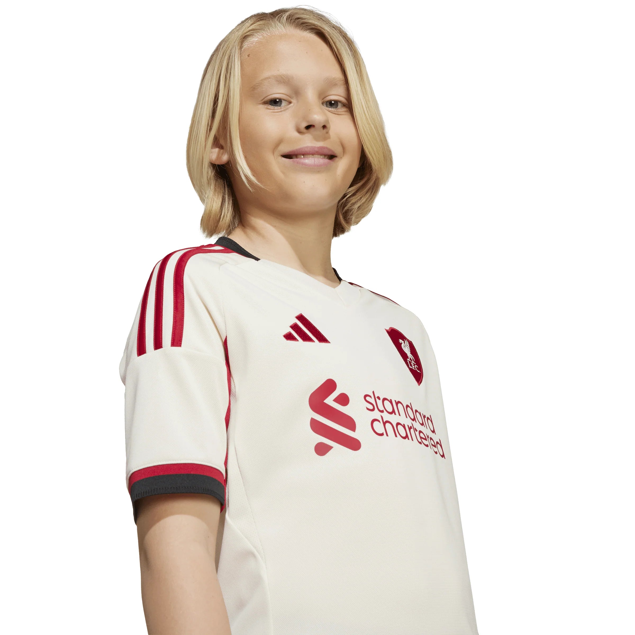 adidas Liverpool FC Away Youth Soccer Jersey 25 26 White