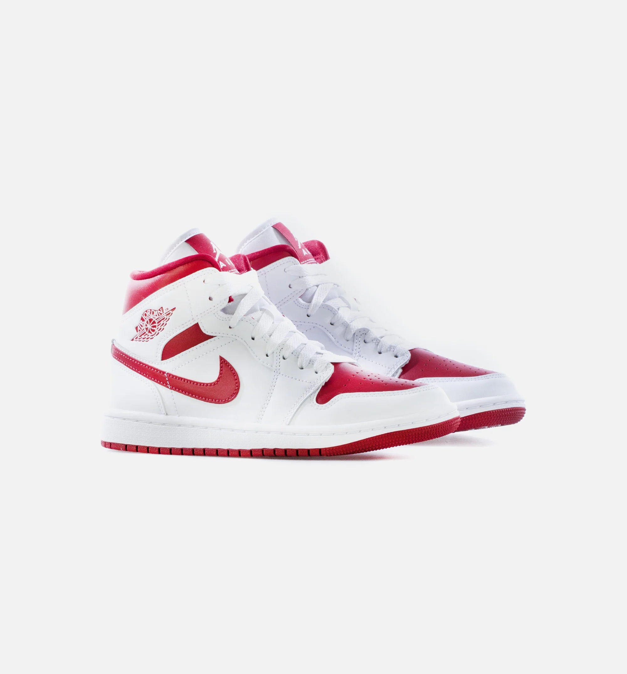 Air Jordan 1 Mid Red Toe Womens Lifestyle Shoe White Pomegranate