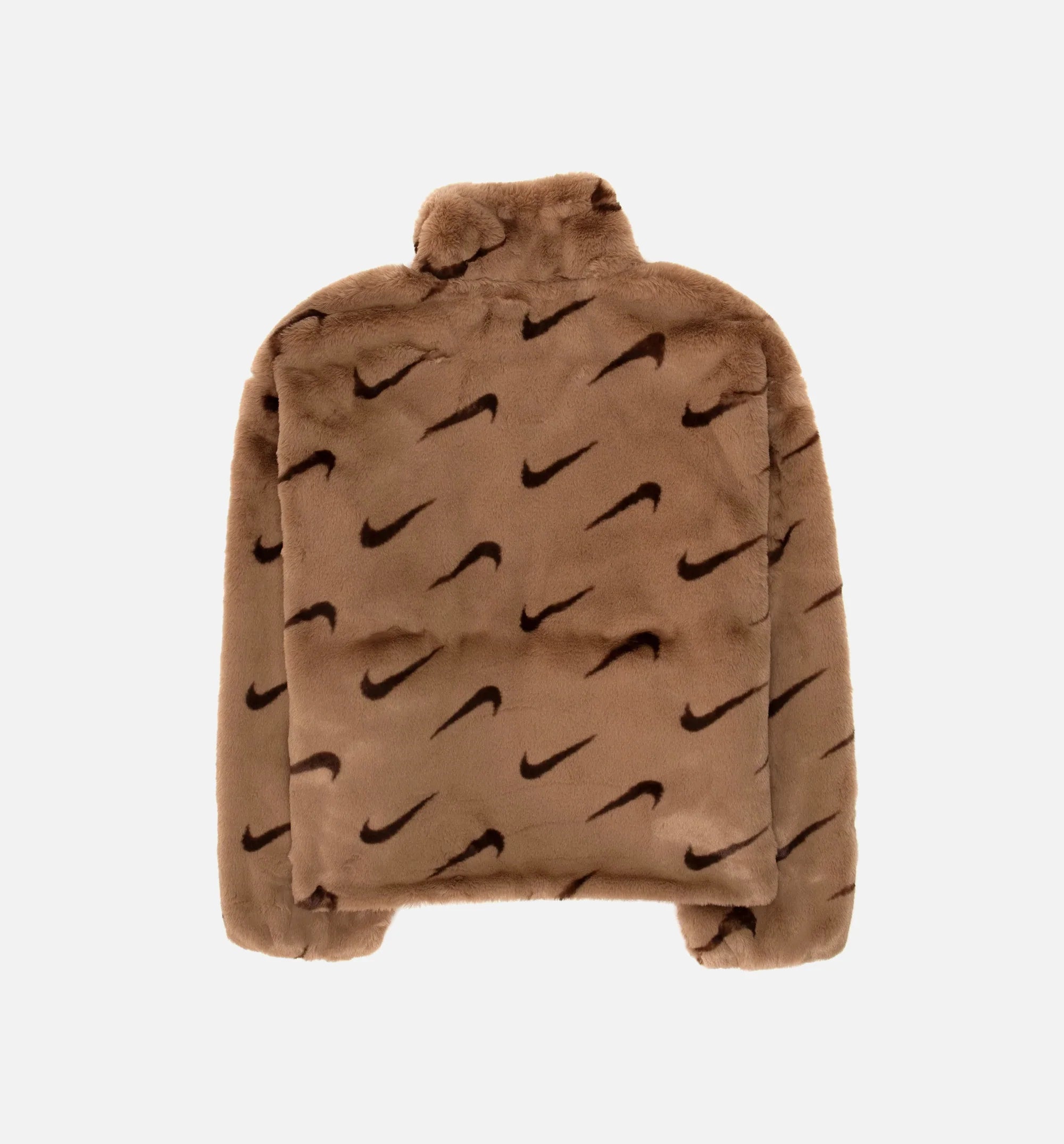 NSW AOP Faux Fur Womens Jacket Brown
