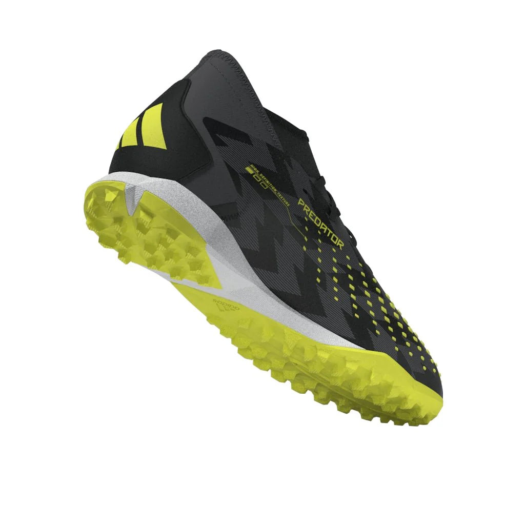 adidas Predator Accuracy Injection3 TF Turf Soccer Cleats Black Solar Yellow Grey Five
