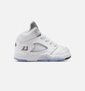 Air Jordan 5 Retro OG White Metallic Infant Toddler Lifestyle Shoe White Black Metallic Silver Free Shipping