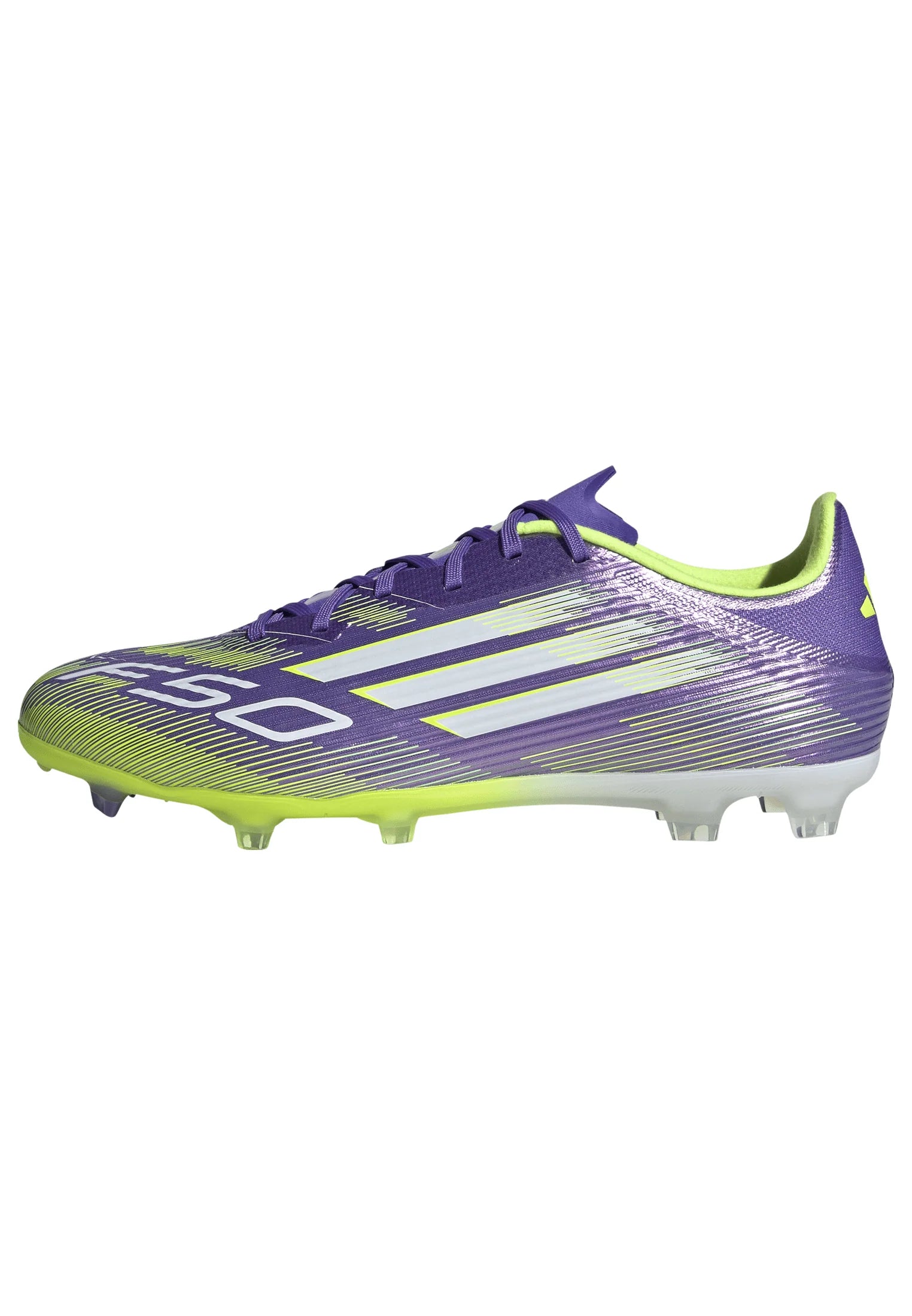 adidas F50 League Firm Multi Ground Soccer Cleats Purple White Lemon