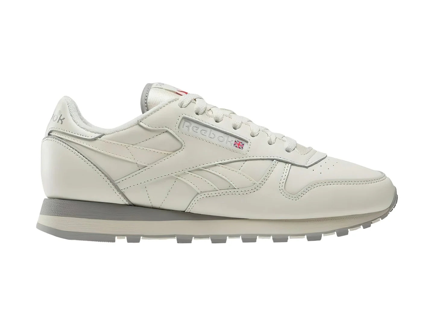 Tenis Reebok Classic Leather Blanco Hueso y Gris para Hombre