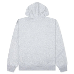 Brooklyn Fleece Full Zip Hoodie Grey Heather White