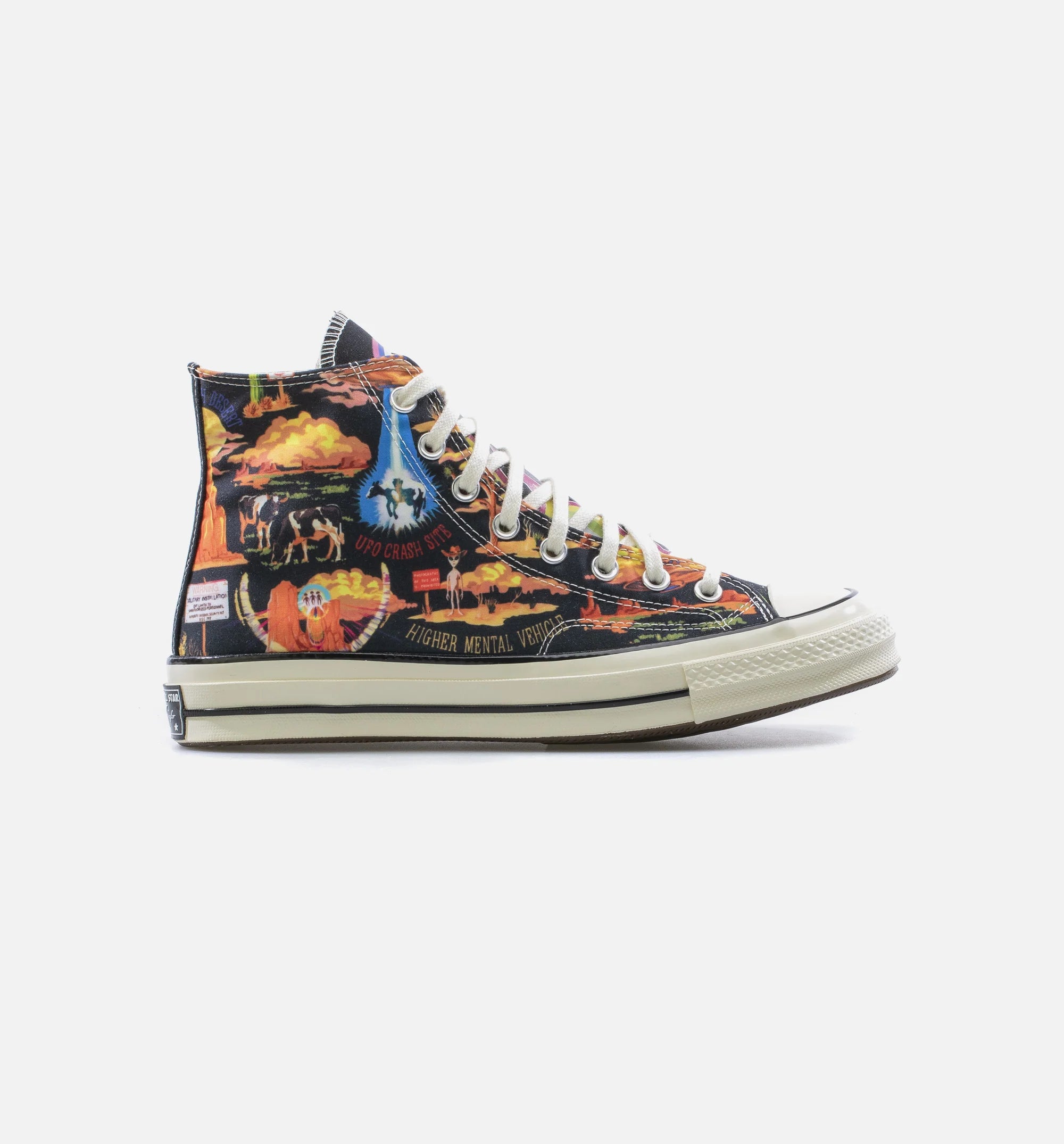 Chuck Taylor 70 Wild West High Top Mens Shoe Bone Multi Orange Black
