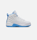 Air Jordan 12 Retro White and University Blue Preschool Lifestyle Shoe White University Blue Metallic Silver Free Shipping