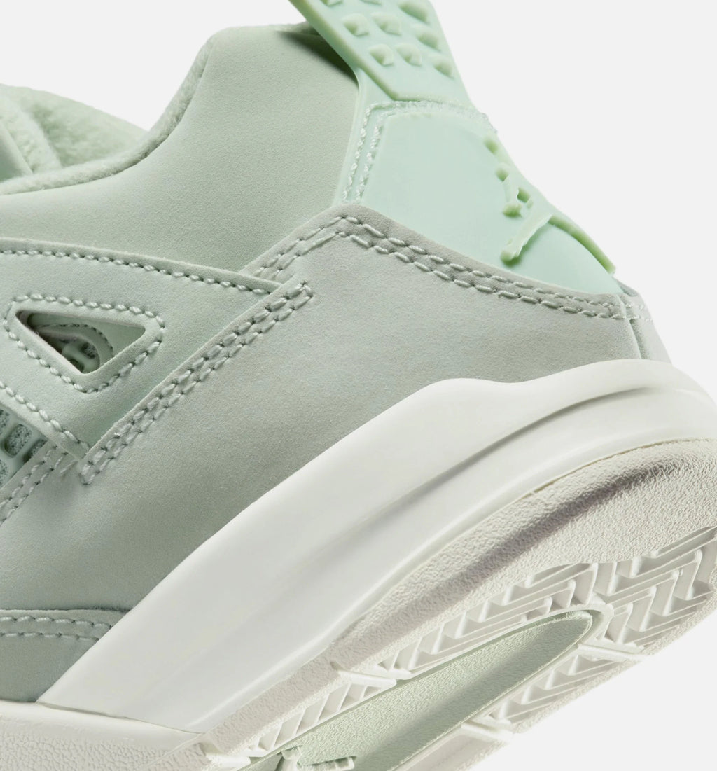 Air Jordan 4 Retro Abundance Preschool Lifestyle Shoe Seafoam Sail Metallic Silver