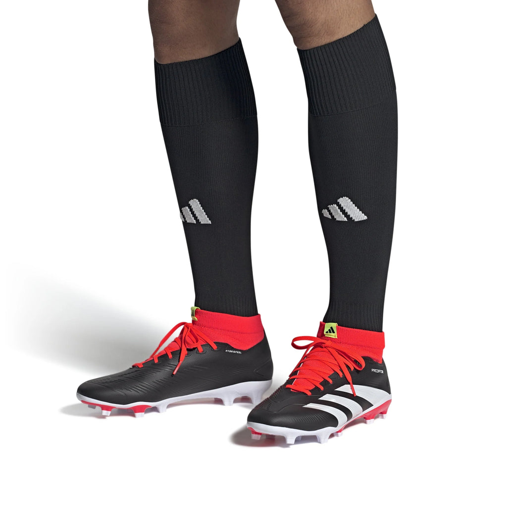 adidas Predator League Sock FG Firm Ground Soccer Cleats Core Black White Red