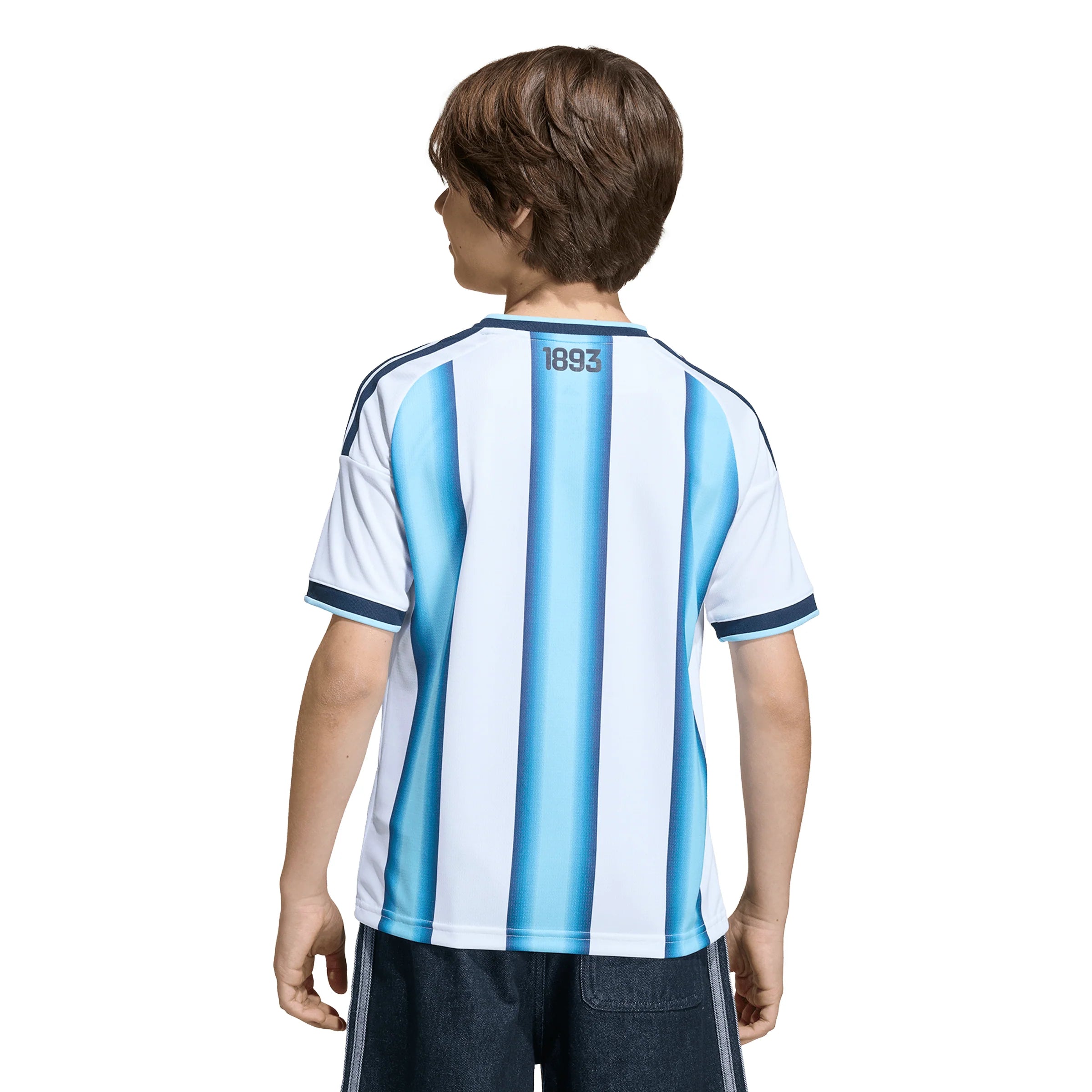 adidas Argentina Home Youth Soccer Jersey 26 White Blue