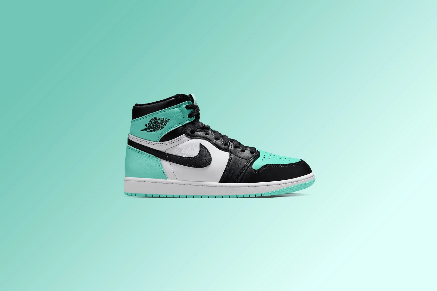 Air Jordan 1 Retro High OG GS White Black Green Glow