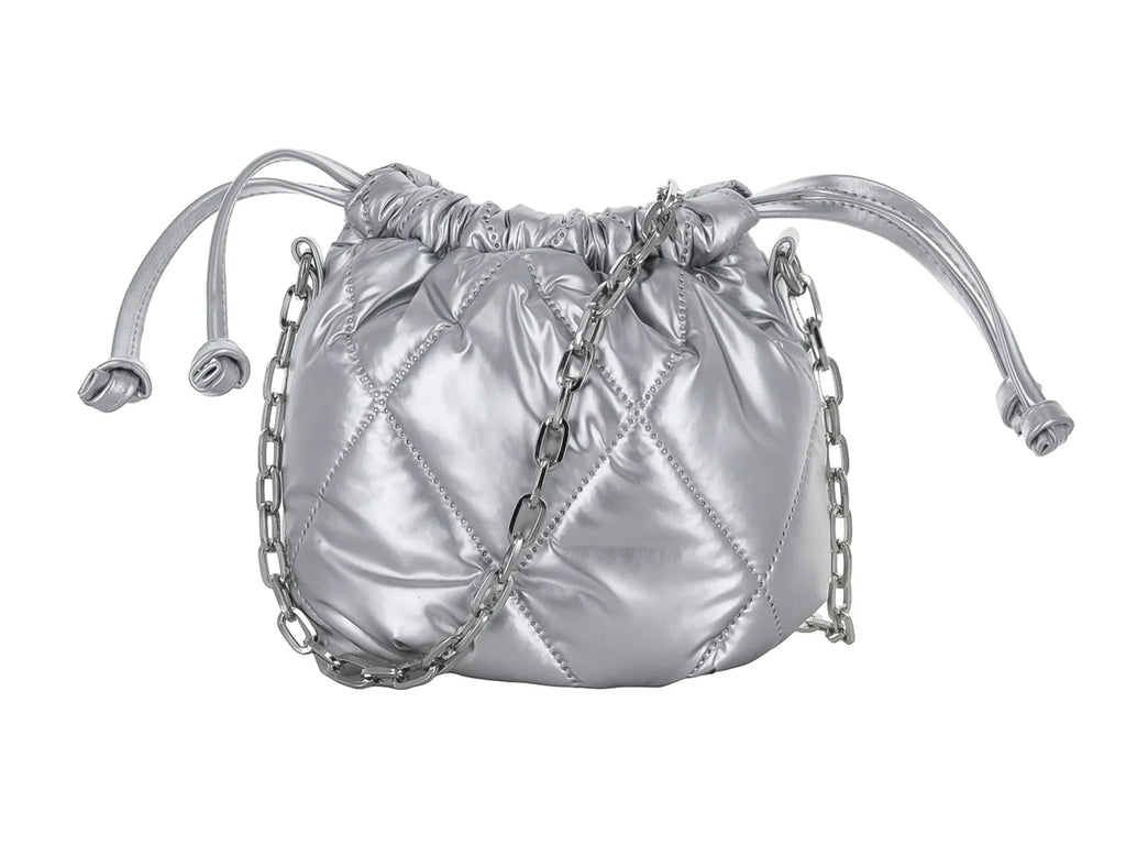 Bolsa de Hombro Ferretina Lola Diamante Plata para Mujer