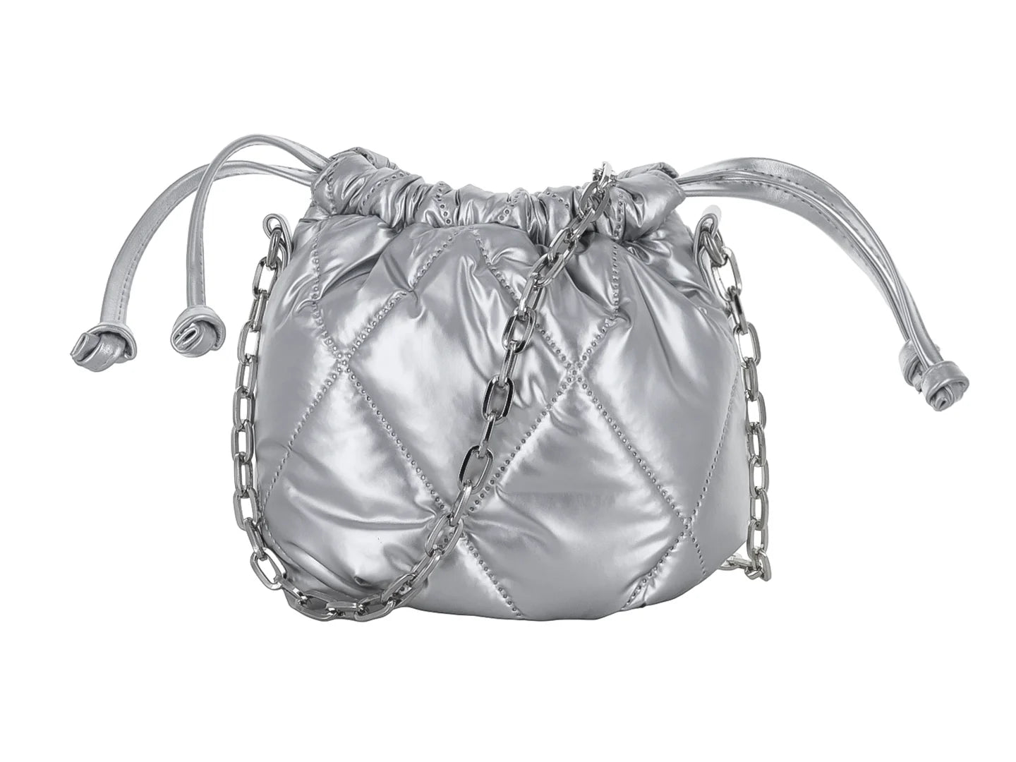 Bolsa de Hombro Ferretina Lola Diamante Plata para Mujer