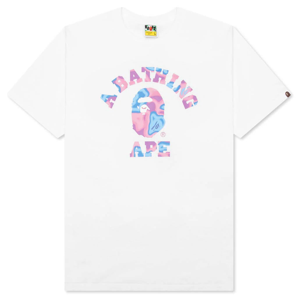 Liquid Camo College Tee White Pink