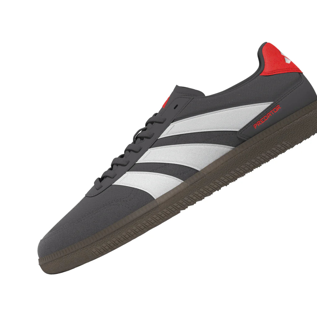 adidas Predator Freestyle Indoor Soccer Shoes Grey Strata White Lucid Red