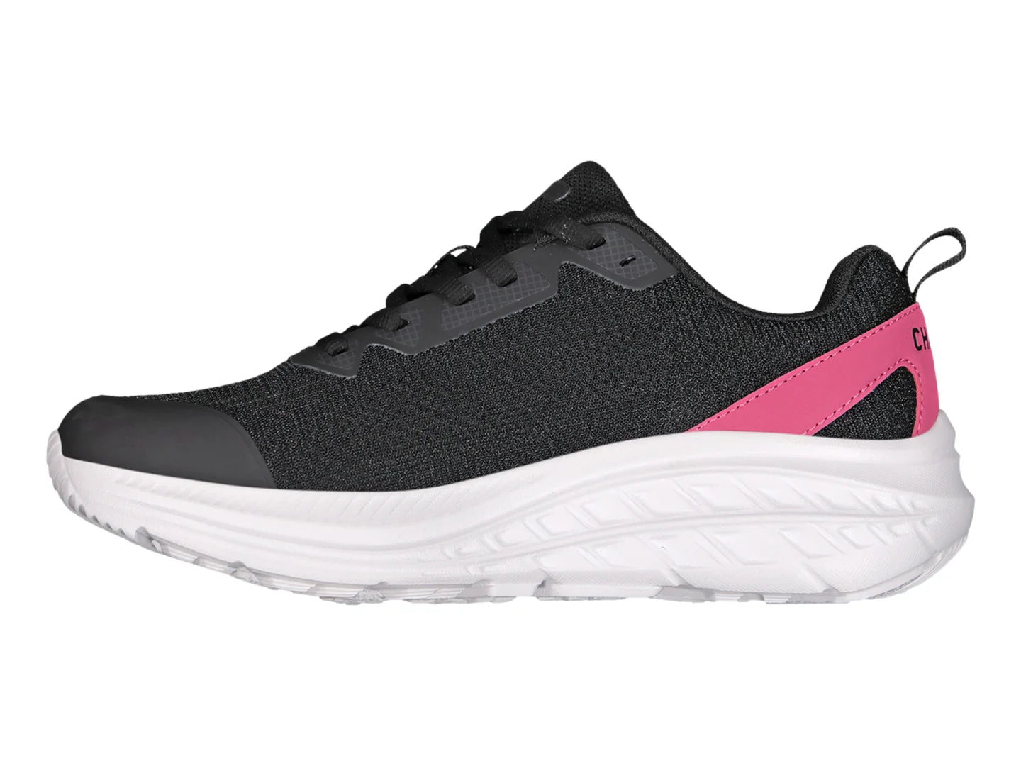 Tenis Charly Road Casual Negro con Fucsia para Mujer