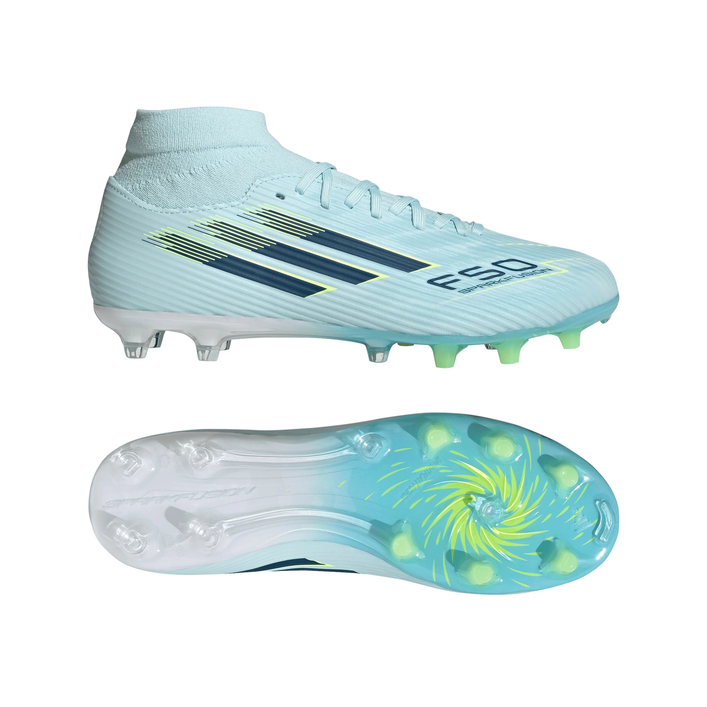 adidas F50 SparkFusion League Mid Cut FG AG Firm Ground Artificial Ground Womens Soccer Cleats Blue