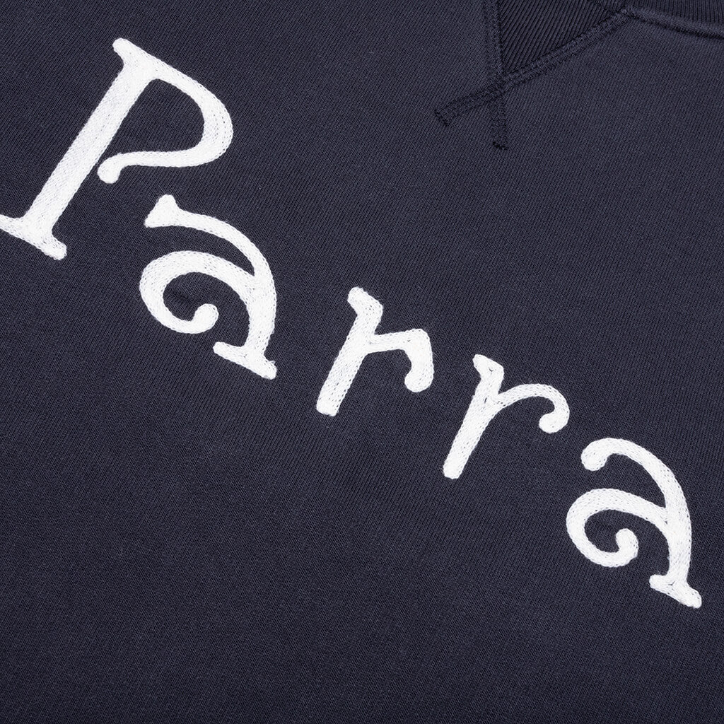 Weird Trad Logo Crew Neck Sweatshirt Dark Navy