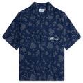 Indigo Floral Camp Shirt Blue