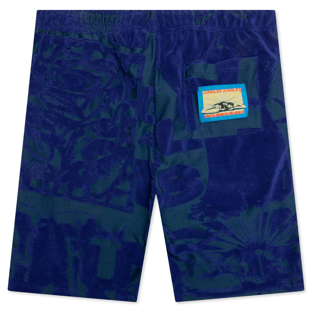 Terry Towelling Short Blue Green