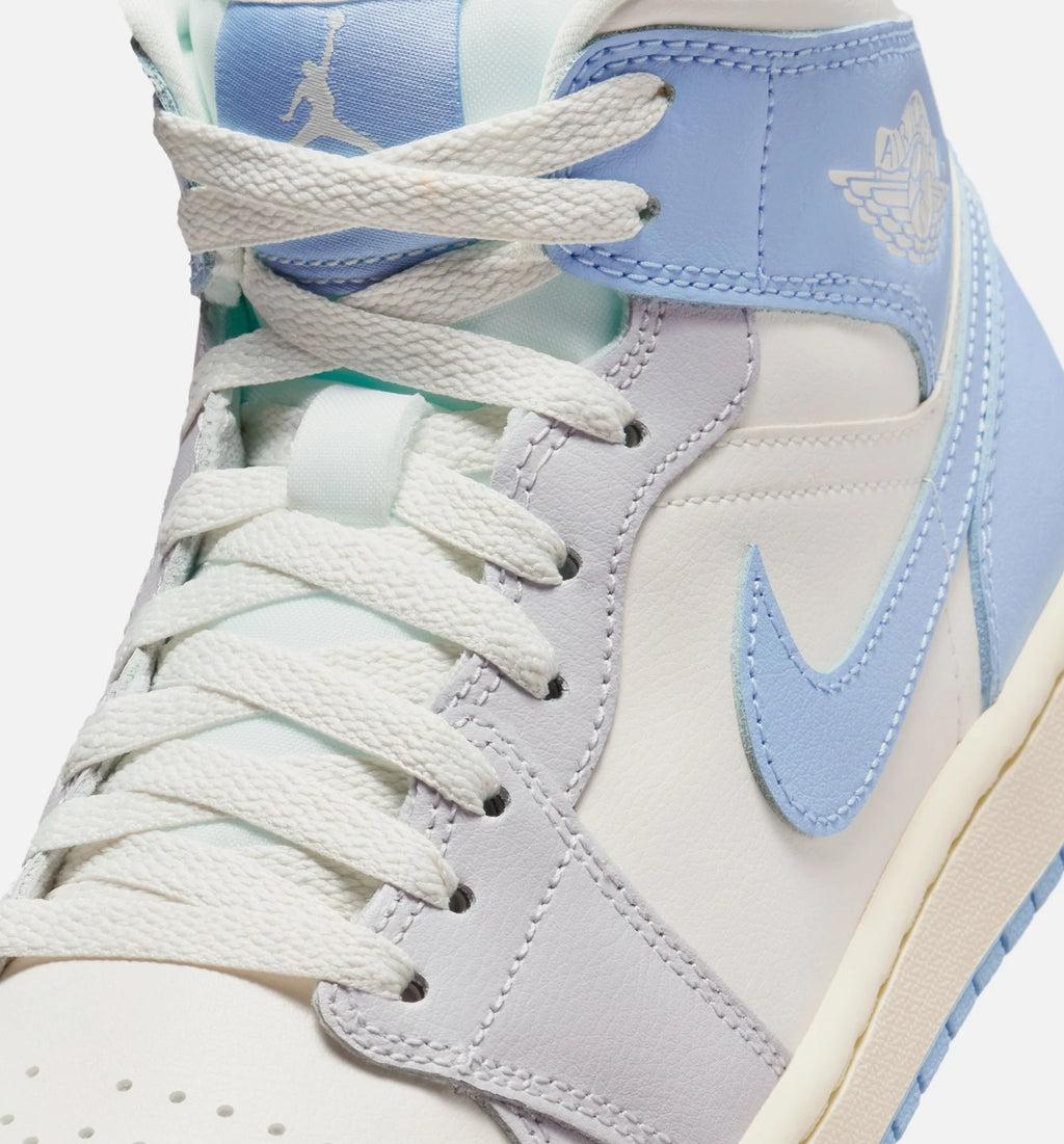 Air Jordan 1 Mid Womens Lifestyle Shoe Psychic Blue Neutral Grey Sail