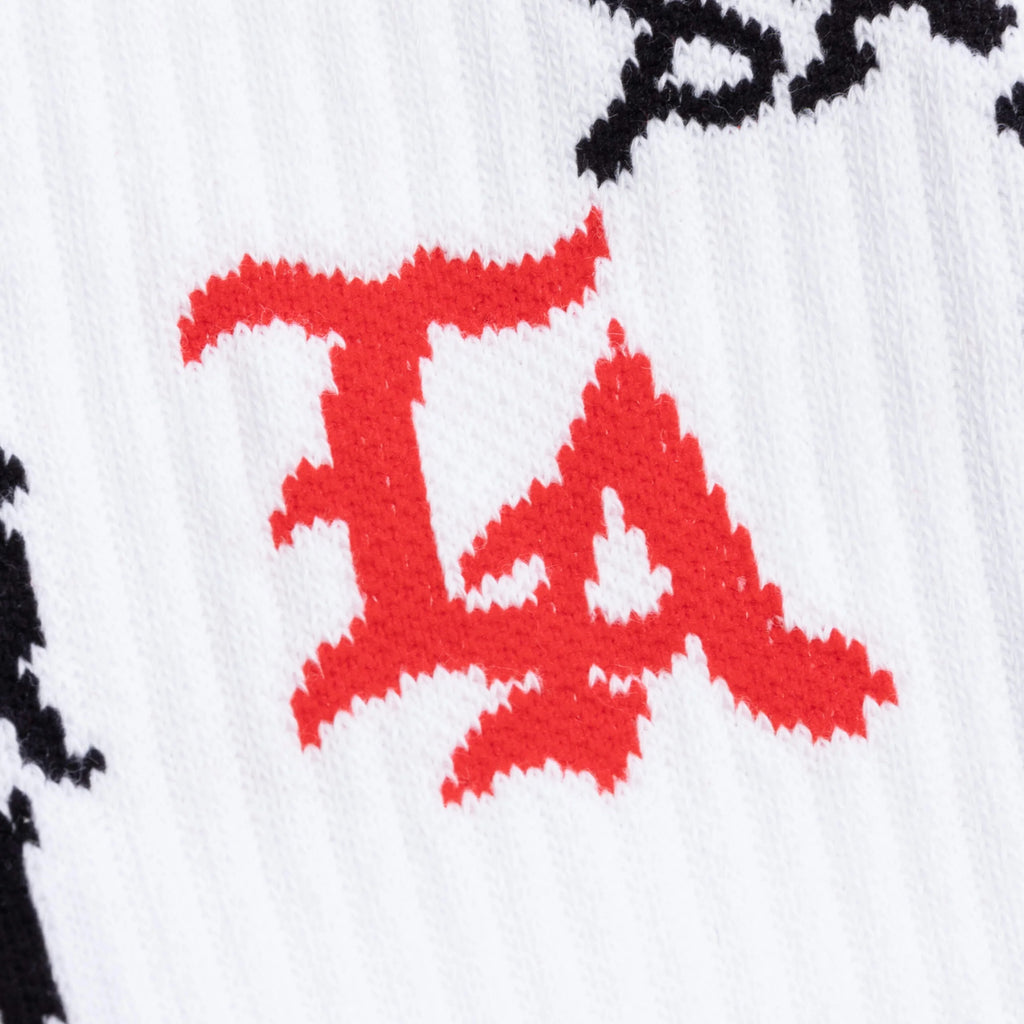 Saint Michael x Born x Raised Saint Sinner Socks White Red