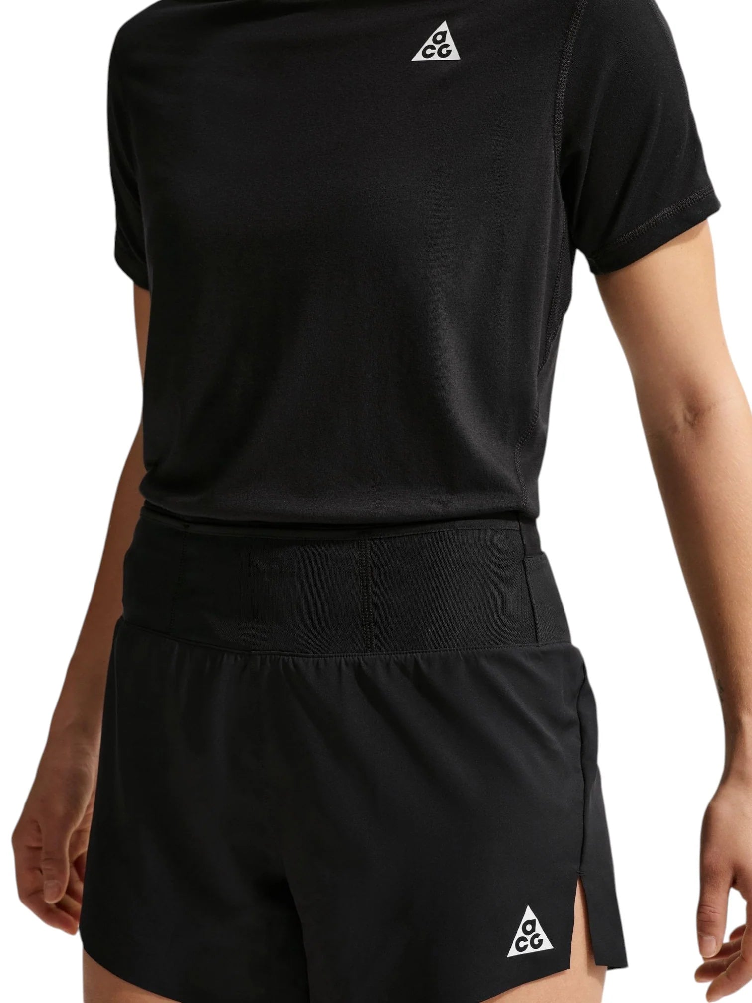 Nike Womens ACG Dri FIT Mid Rise Brief Lined Trail Running Shorts