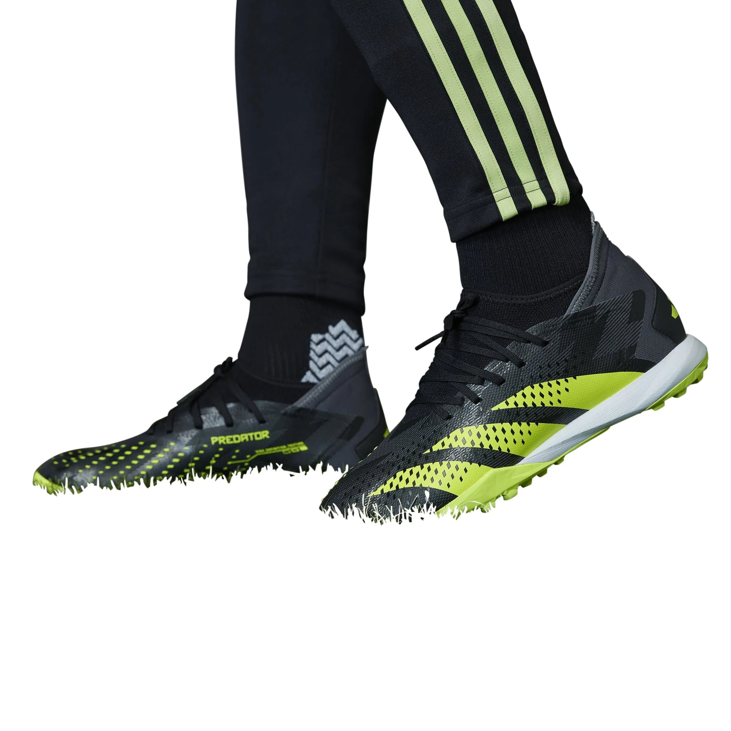 adidas Predator Accuracy Injection3 TF Turf Soccer Cleats Black Solar Yellow Grey Five