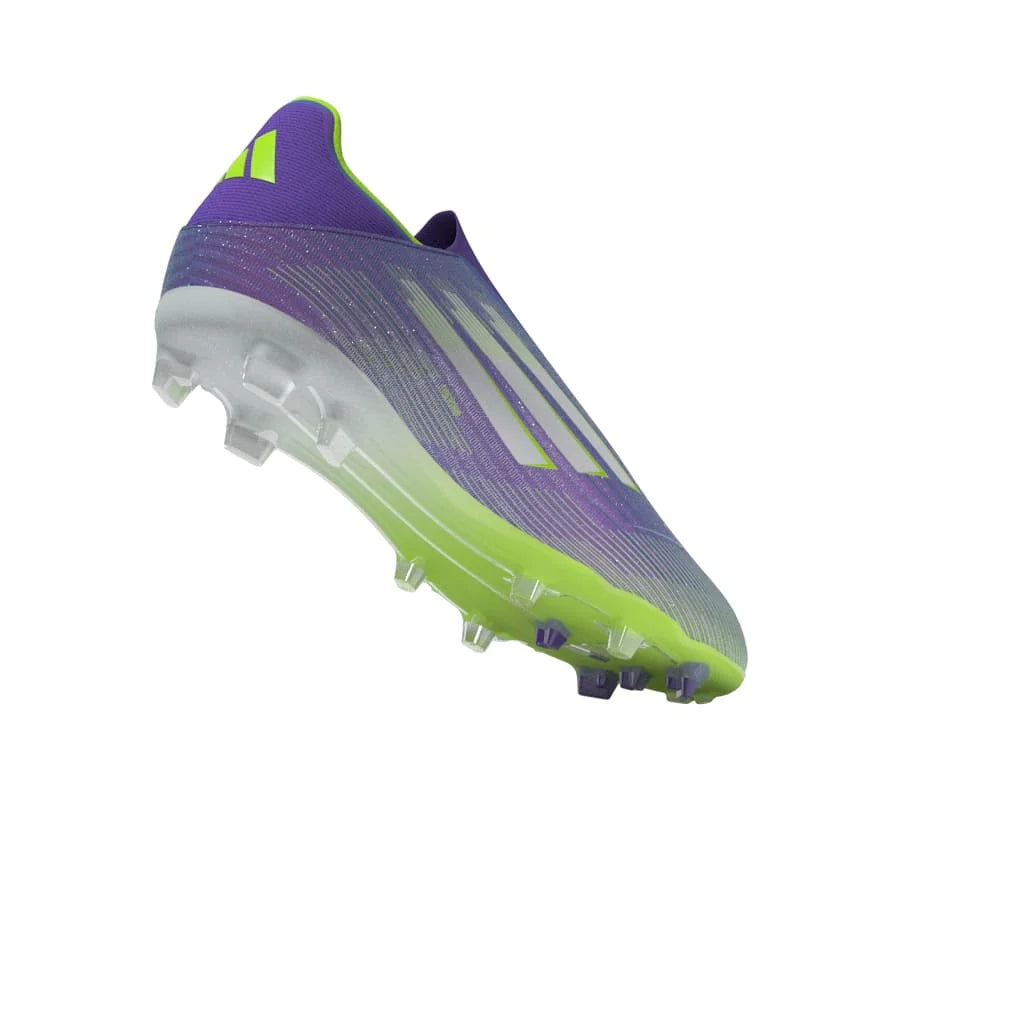 adidas F50 League Laceless FG MG Mens Soccer Cleats Purple White Lemon