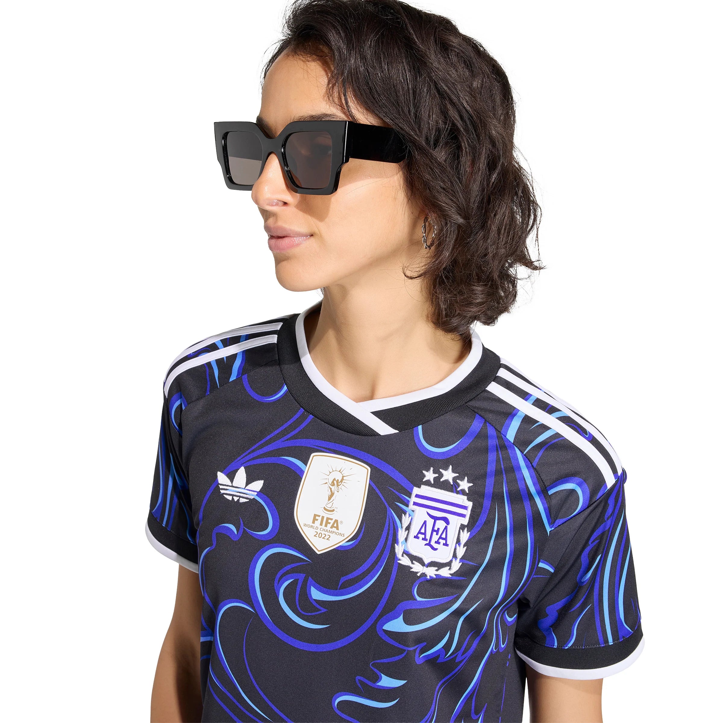 adidas Argentina Away Womens Soccer Jersey 2026 Black Blue